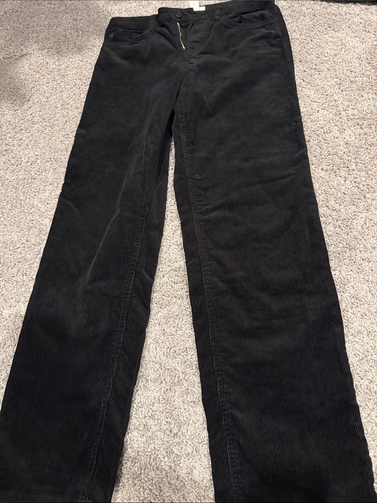 H&M Pants - Womens Black Corduroy Pants - Classic Straight Fit